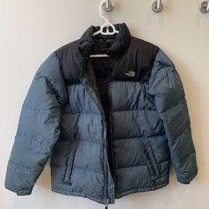 North face navy and black puffer